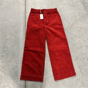 Marine Layer Tally red corduroy rose crop flare 6